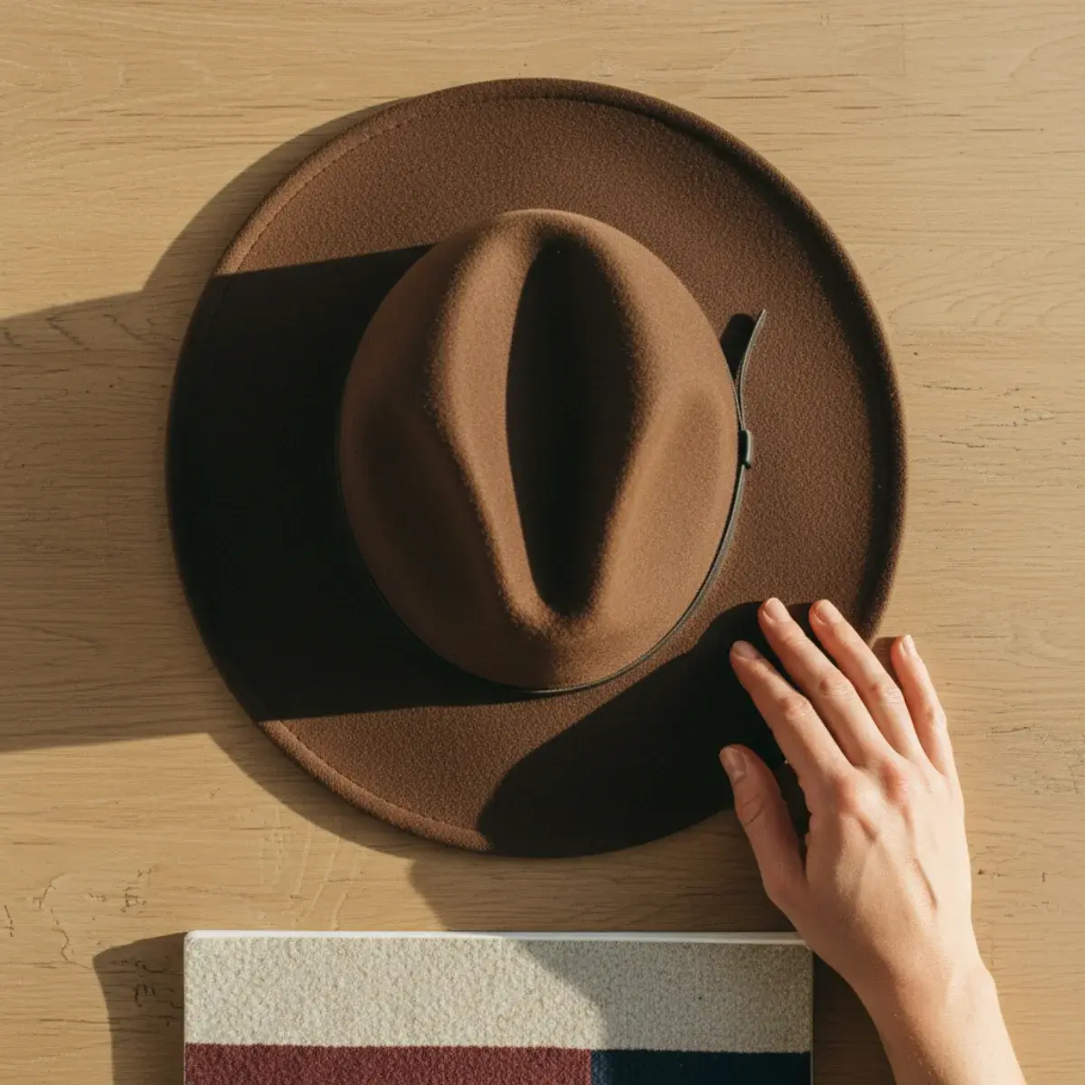 Coordinating accessories: a scarf, belt, and sunglasses within a coherent palette with matched metal tones