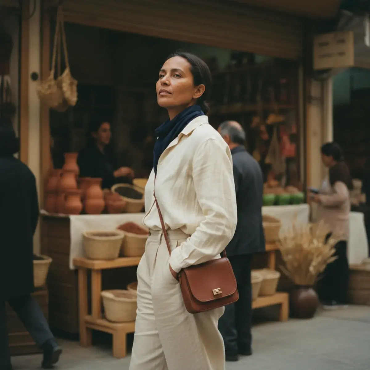 Bags matched to occasions: a clutch for dressy, a structured tote for work, a crossbody for casual day