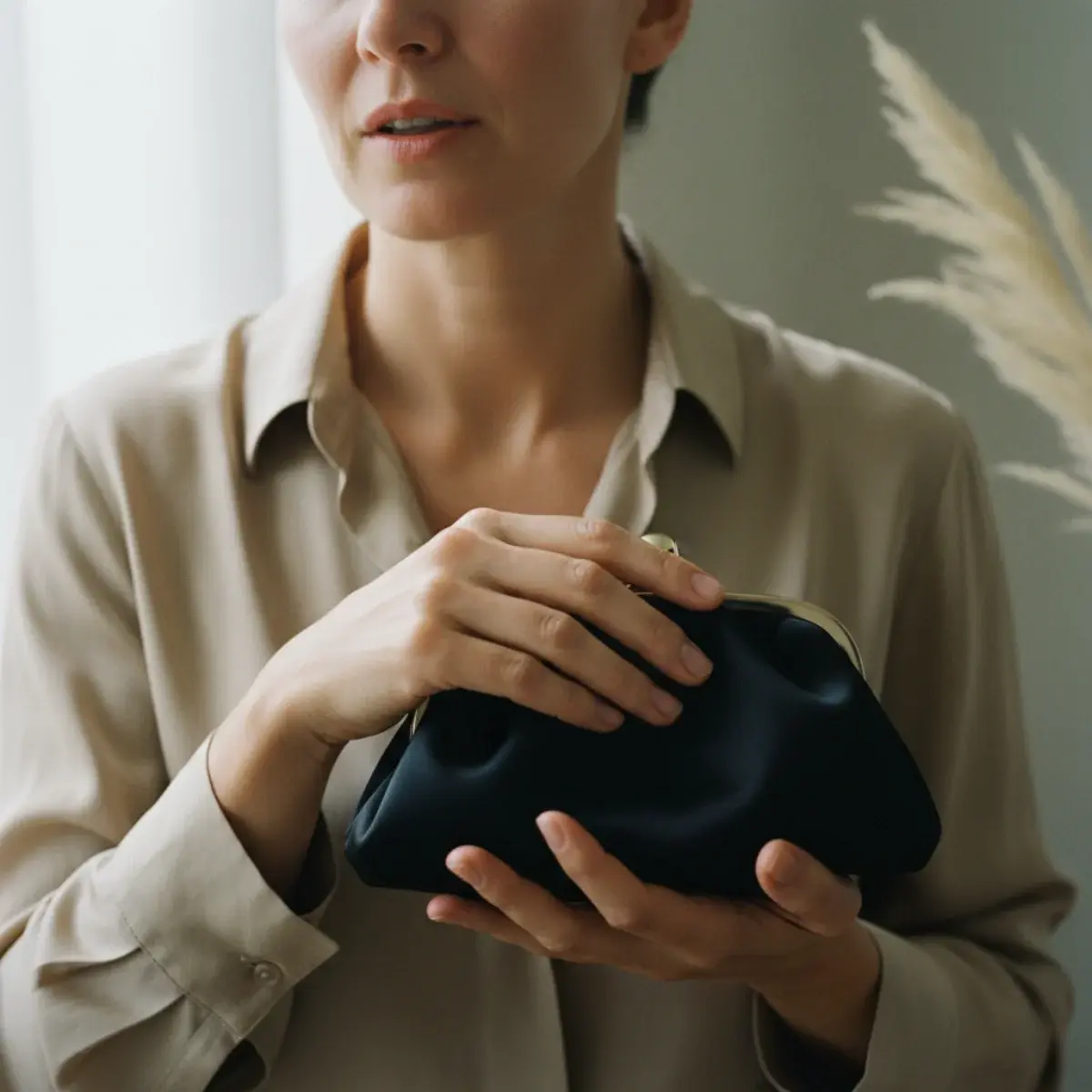 The core bag types to own: a tote, a shoulder or top-handle bag, a crossbody, and a clutch, in neutrals