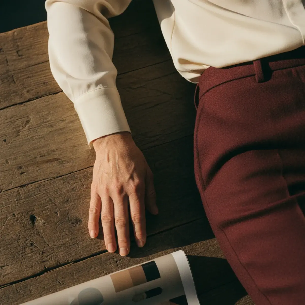 The trouser-and-blouse outfit