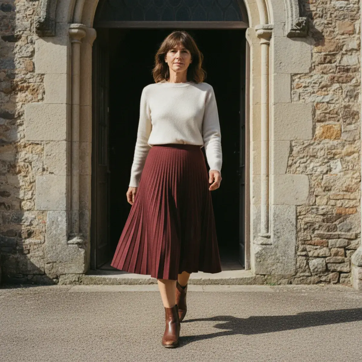 The all-cream church outfit