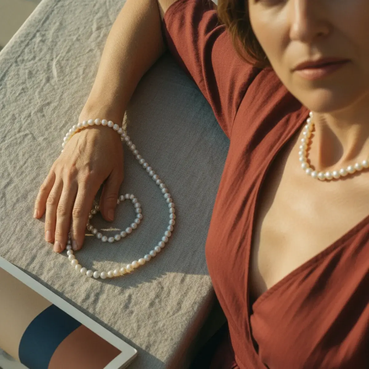 Cocktail separates: a silk camisole and satin midi skirt, and an embellished top with wide-leg trousers
