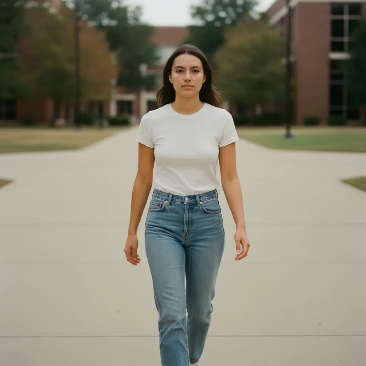 The cute campus formula: comfortable base, a layer, one cute element, practical shoes, and a working bag
