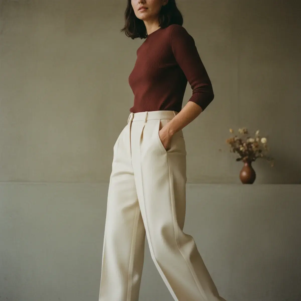 A wardrobe split into a large foundation of classics and a small changing layer of current trends