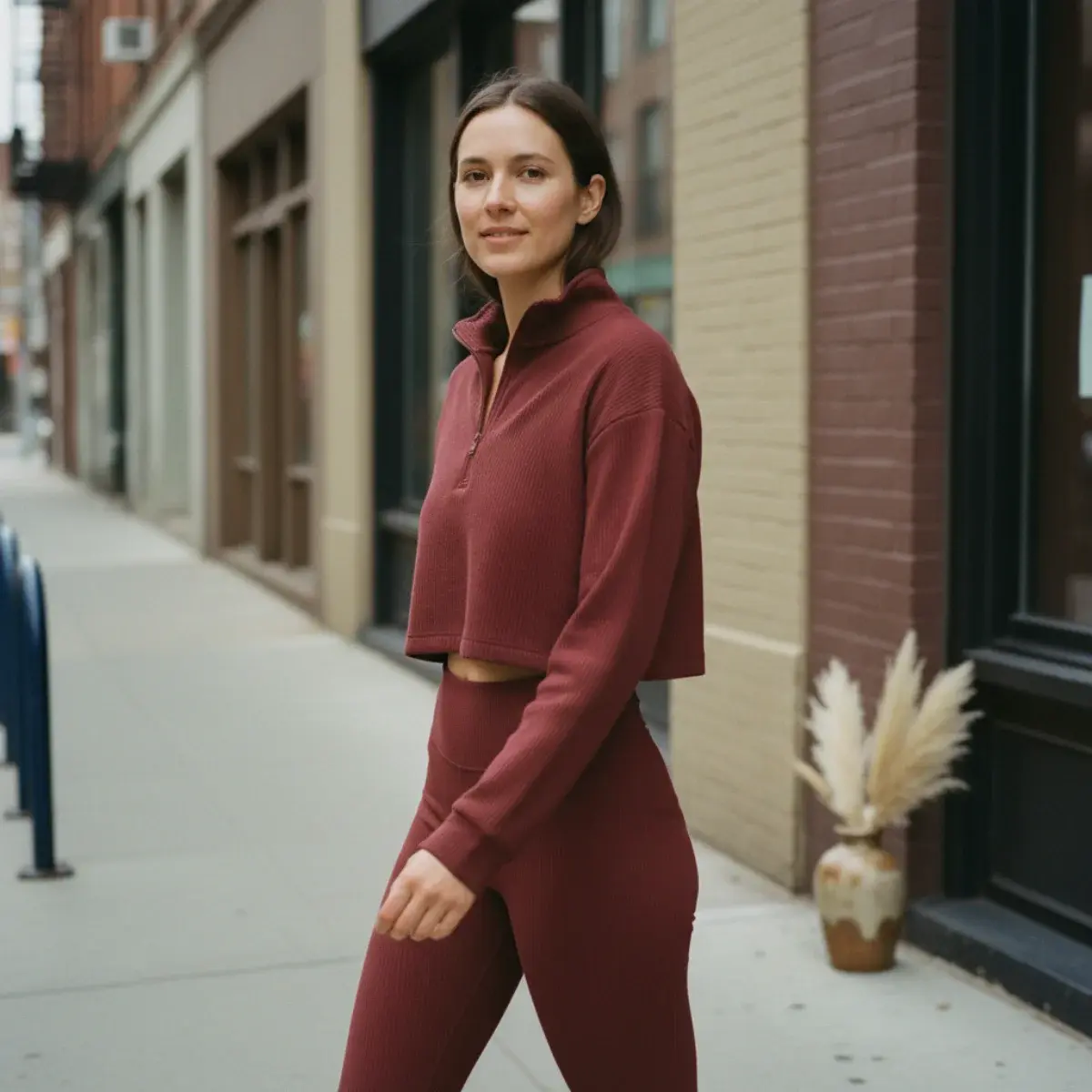 The cropped pullover and leggings