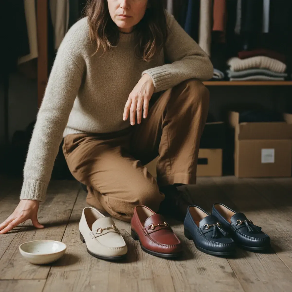 Loafers with socks and tights: thin socks, visible preppy socks, and tights under a skirt in cold weather