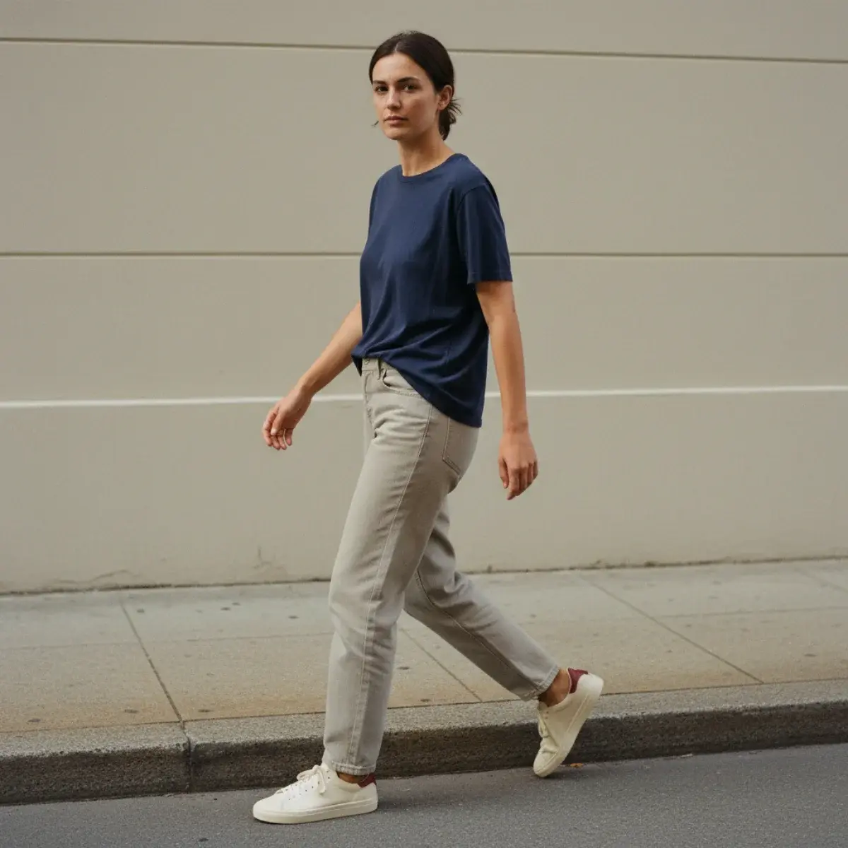 The essential shoe wardrobe: clean trainer, loafer, ballet flat, ankle boot, knee boot, heel, and flat sandal in neutrals