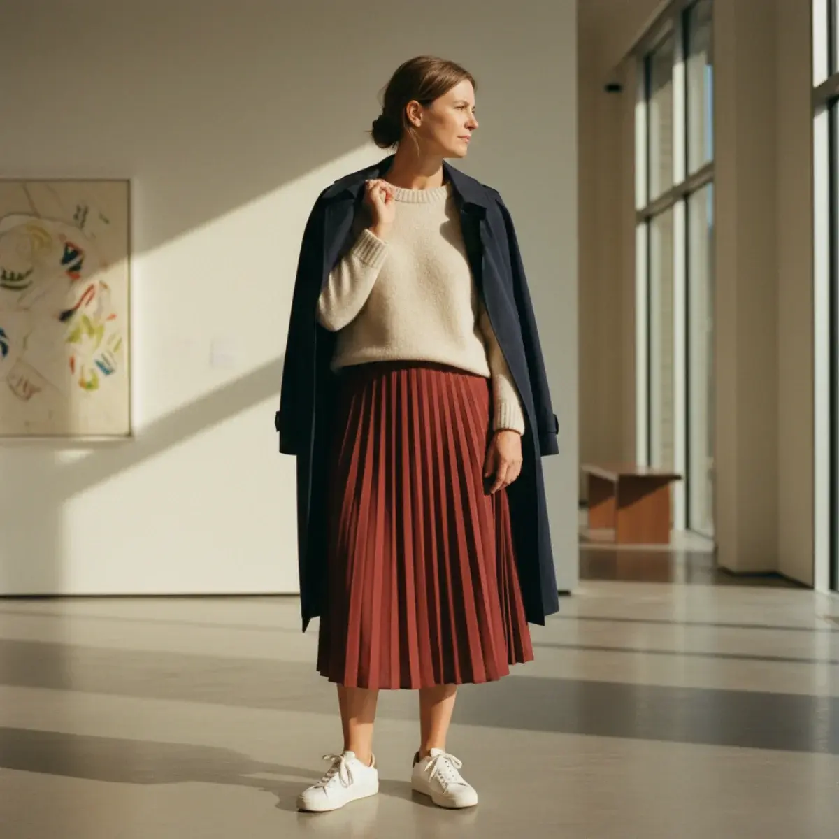 Sneakers that dress up: clean white leather and minimal neutral styles versus chunky and branded athletic ones