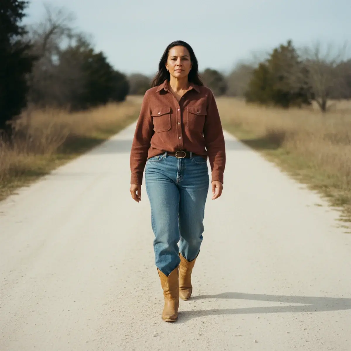 Cowboy boots with jeans: straight jeans over the boot, wide-leg over the boot, slim jeans tucked in