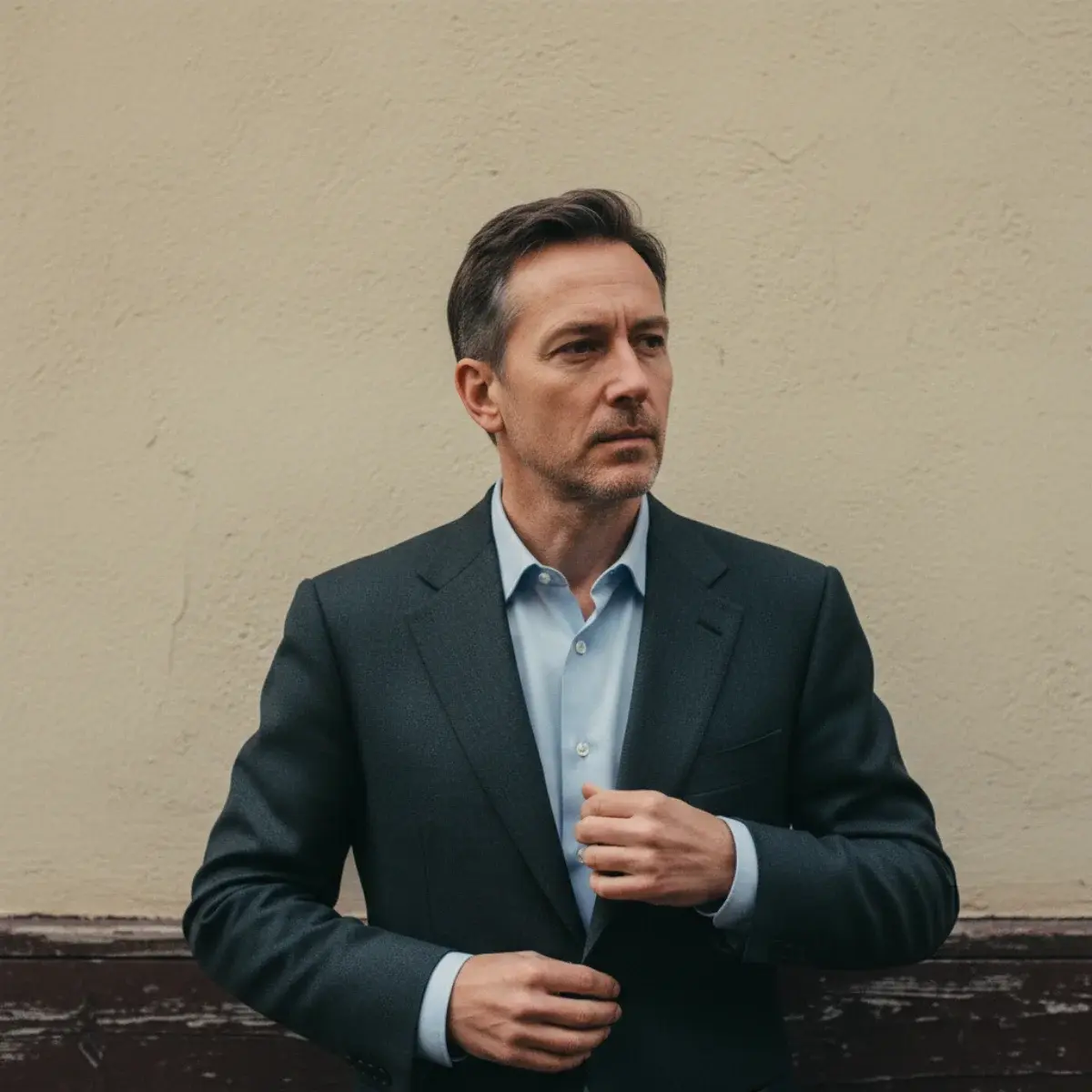 The charcoal suit — formal alternative