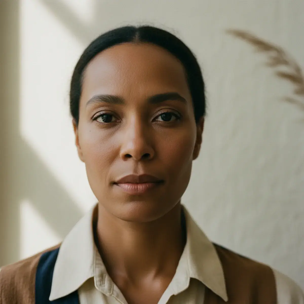 Framing the face with brows: brushing them up with a spoolie and lightly filling sparse areas with soft strokes