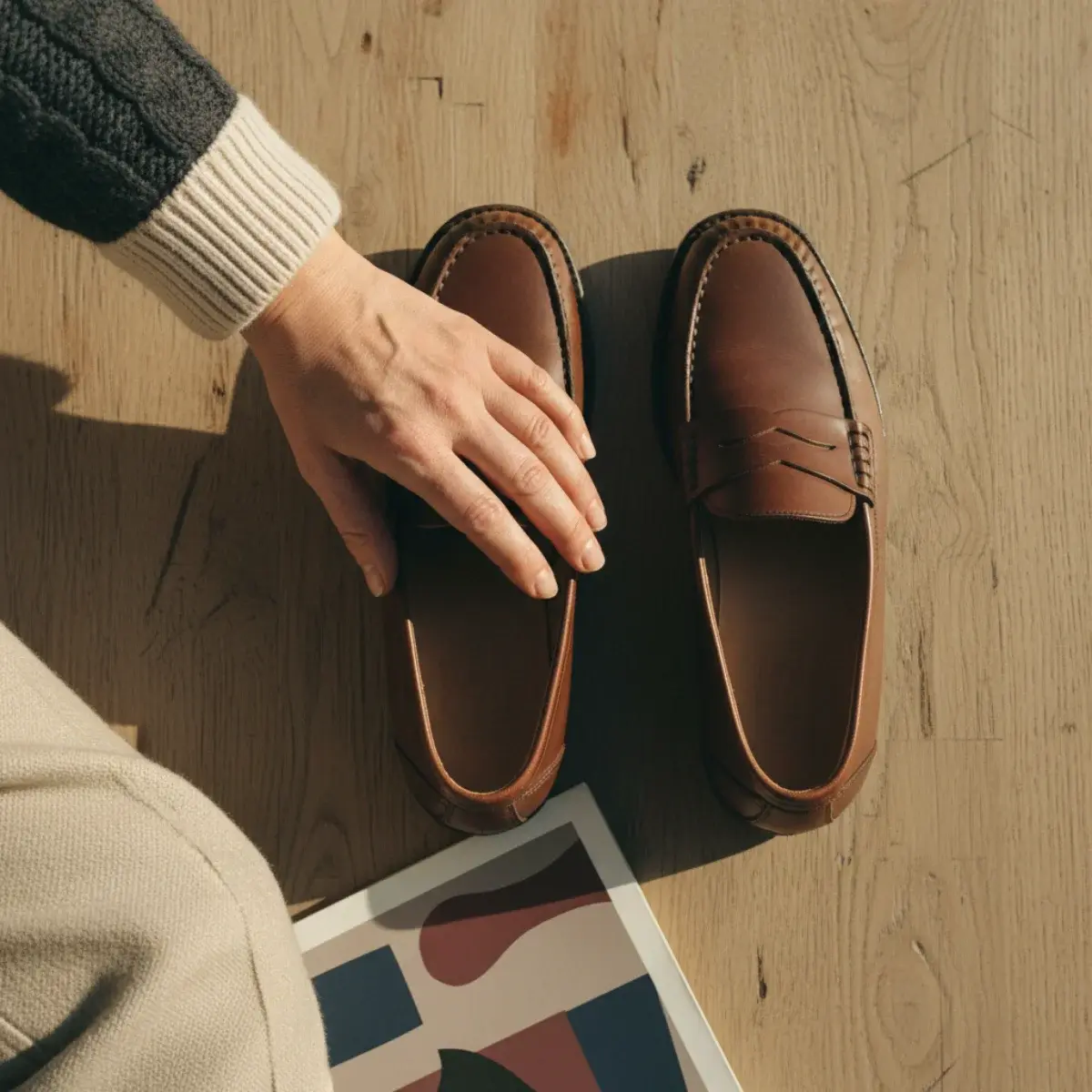Three old money looks side by side: prep oxford shirt and cable knit, English tweed and gilet, continental camel coat