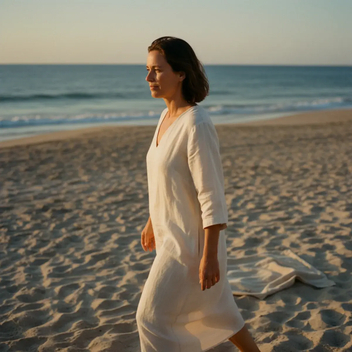 One slip dress styled four ways on vacation: beach-day, cover-up, city look, and dinner outfit