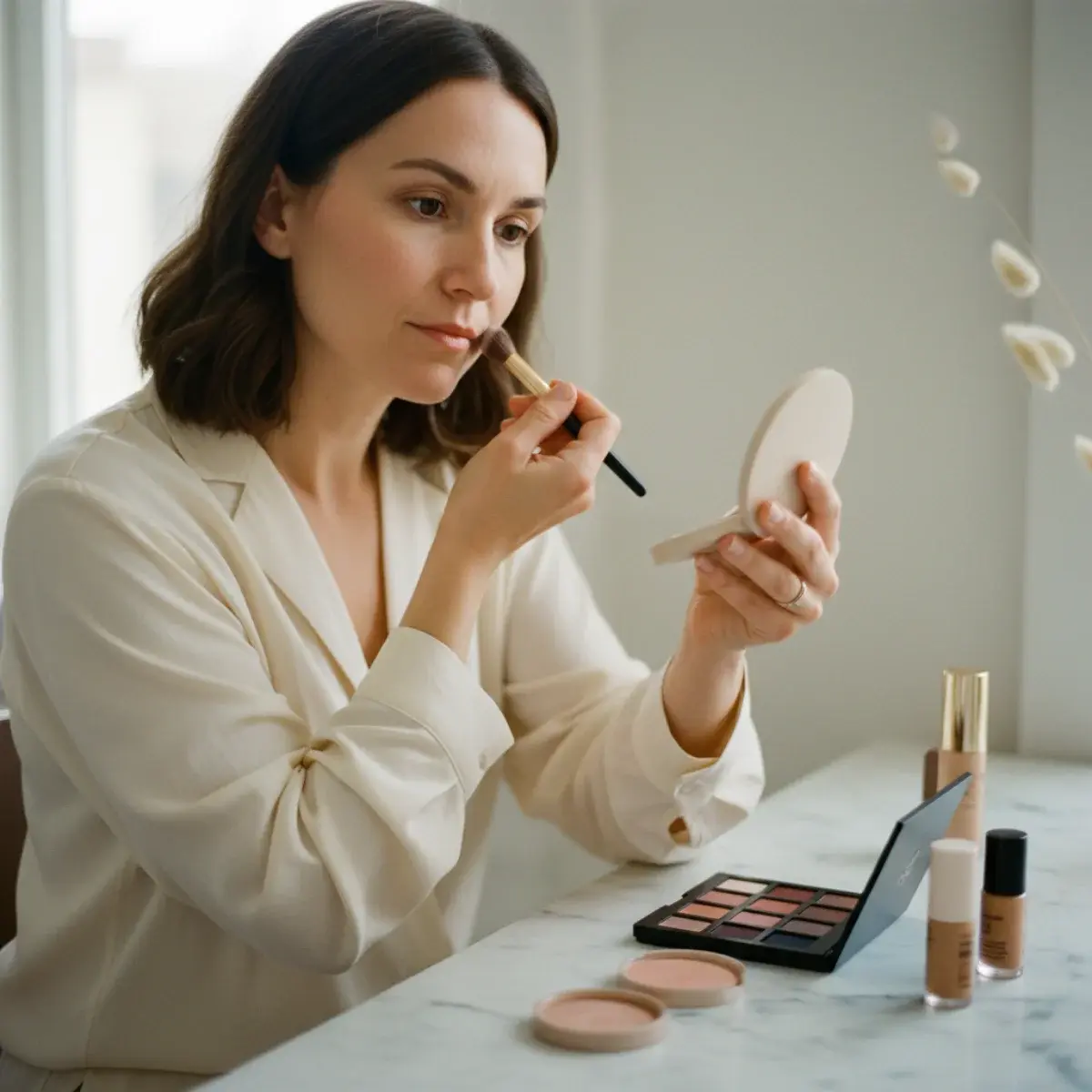 Day versus evening wedding makeup: a fresh soft daytime look and a more defined glamorous evening look