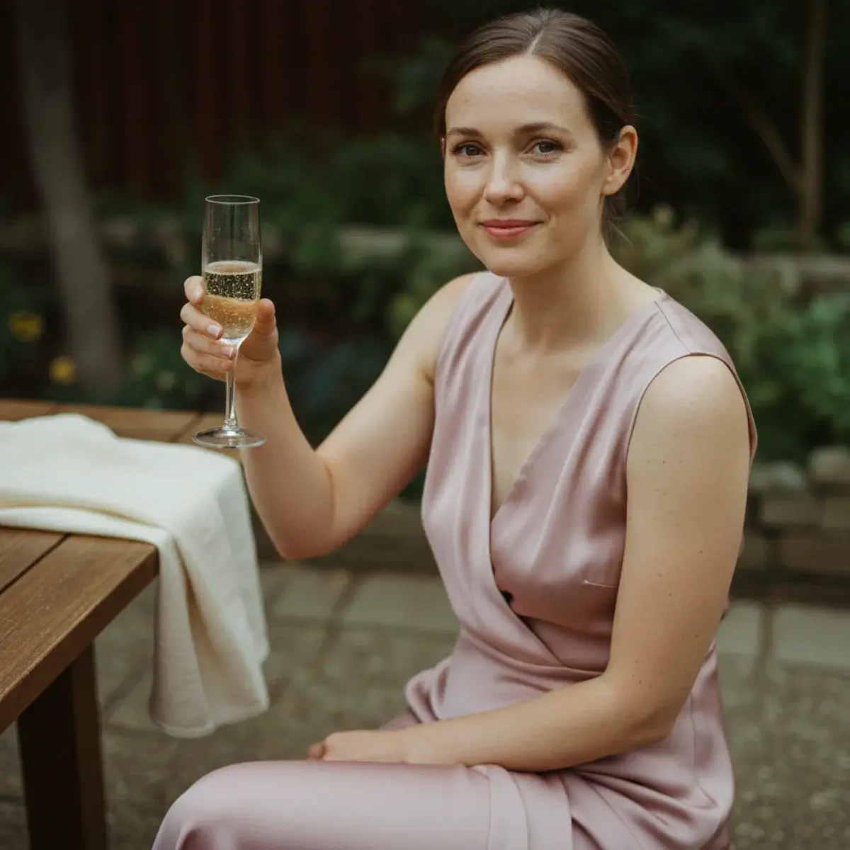 One jewel-tone midi dress styled two ways for different weddings with swapped shoes and accessories