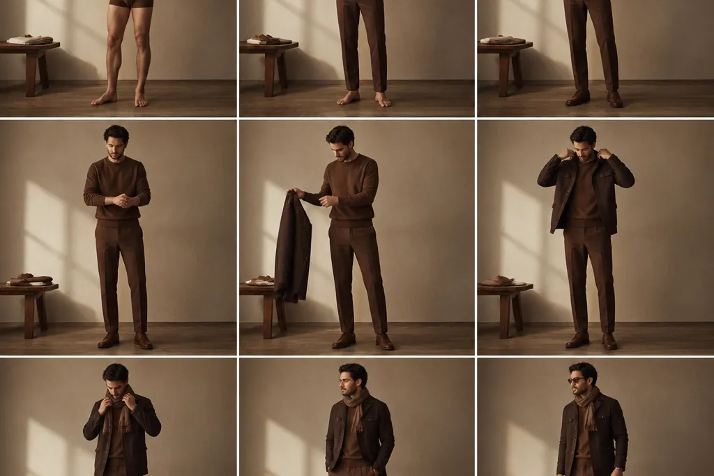 Brown Fall Outfit Steps for Men