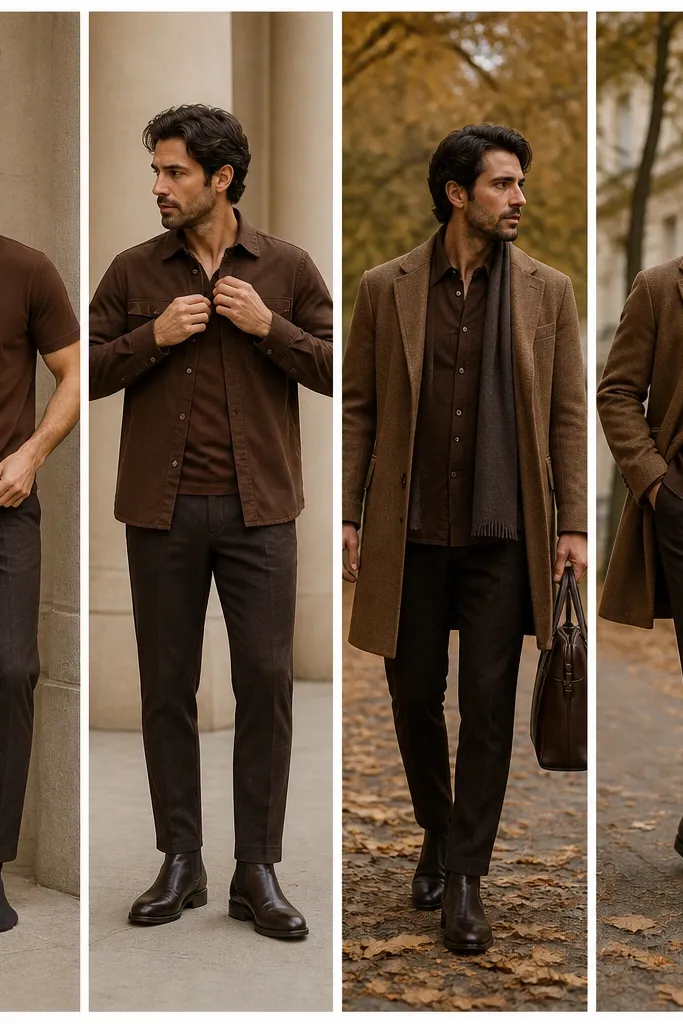 Brown Fall Outfit Steps for Men