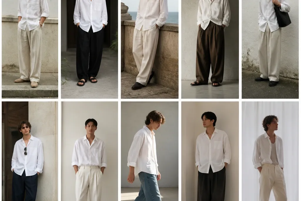 10 aesthetic baggy white shirt outfits for men