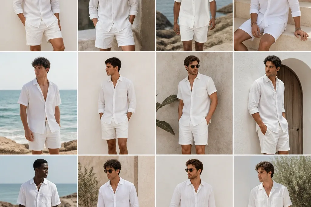 12 summer styles white shirt and shorts outfits