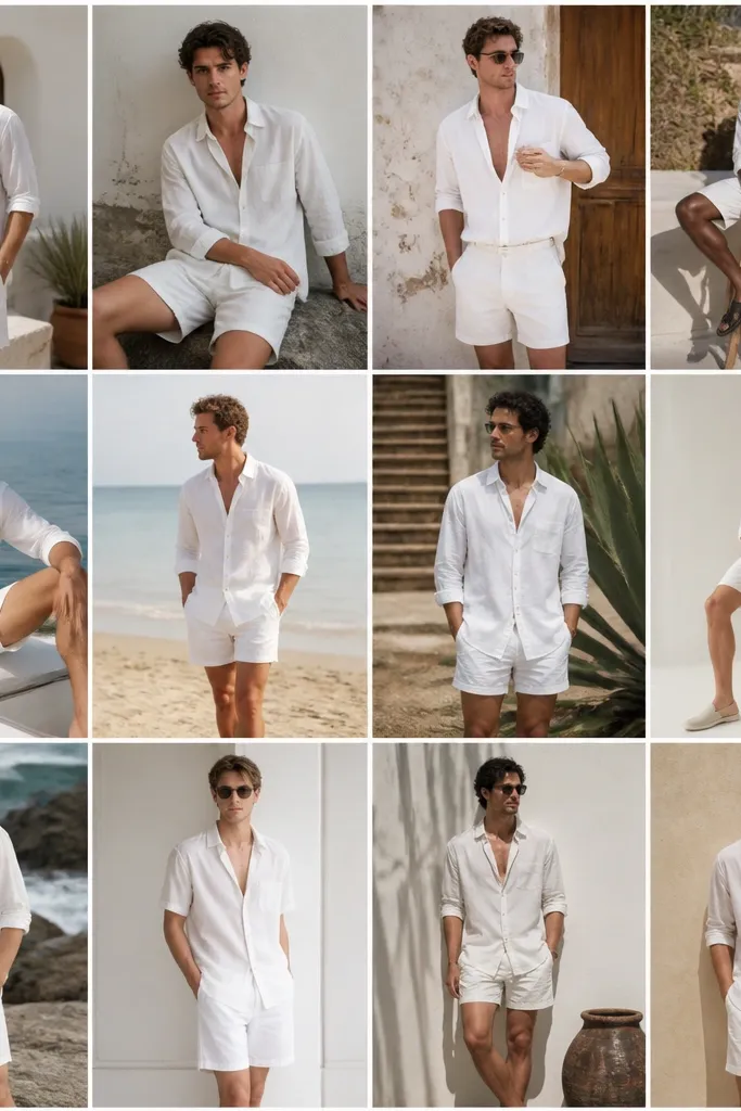 12 summer styles white shirt and shorts outfits