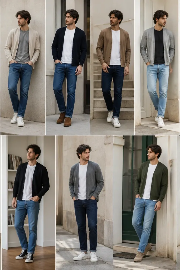 11 Cardigan and Jeans Outfits for Men - Casual Ideas