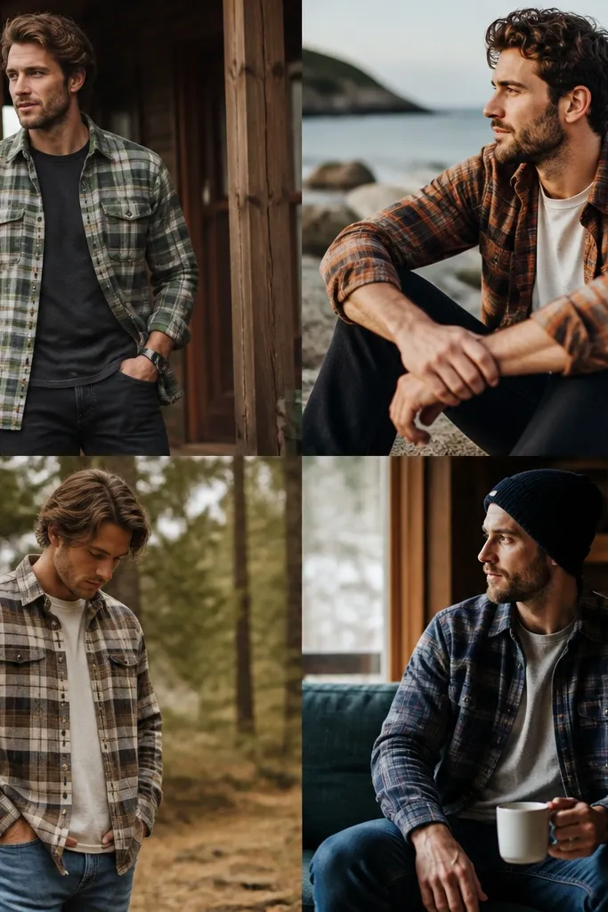 Cozy All Year Flannel Outfits for Men