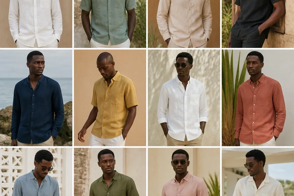 12 African Linen Shirts for Men