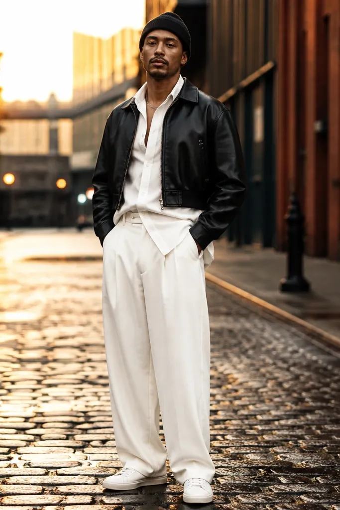 Baggy White Pants Outfits for Men