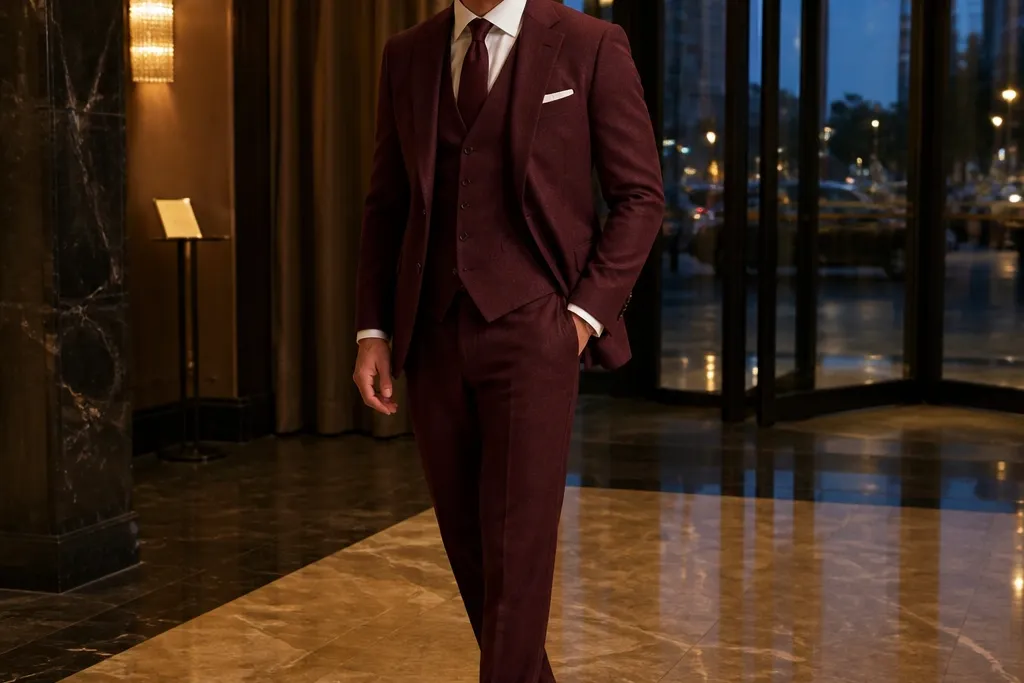 20 Burgundy Three-Piece Suits for Men