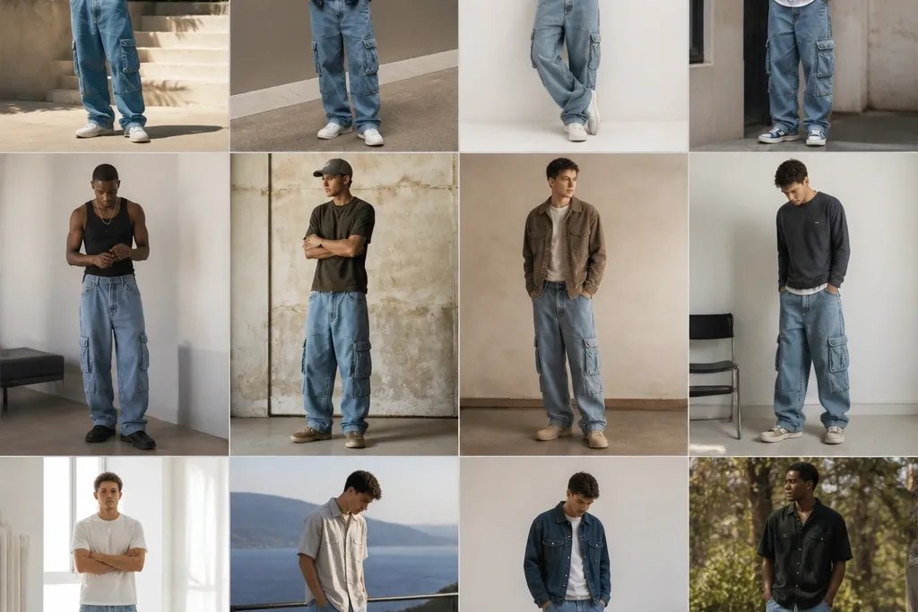 12 Denim Cargo Pants Outfits for Men