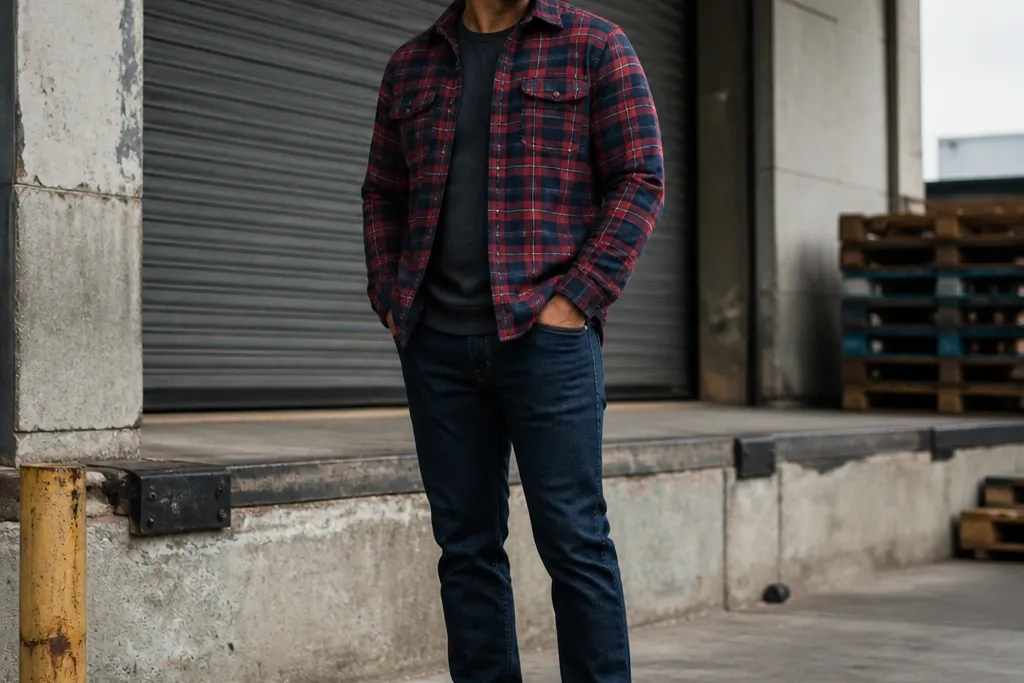 Flannel jacket outfits for men workwear