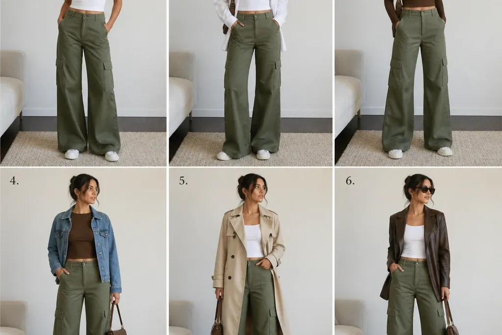 Flare Cargo Pants Styling Steps