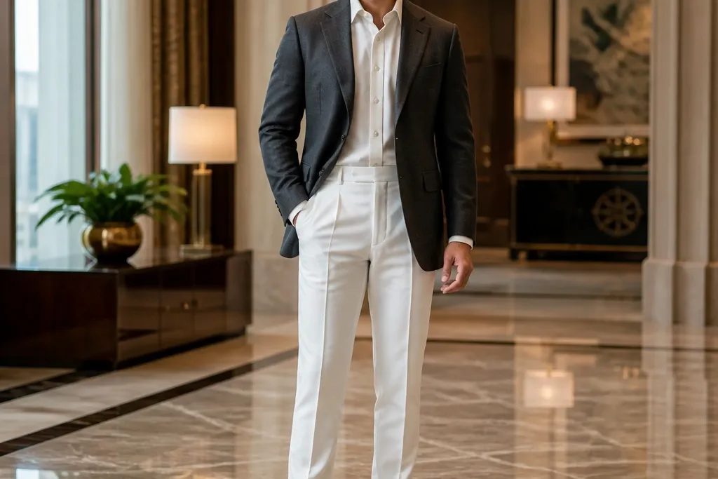 Formal White Pants Outfits for Men