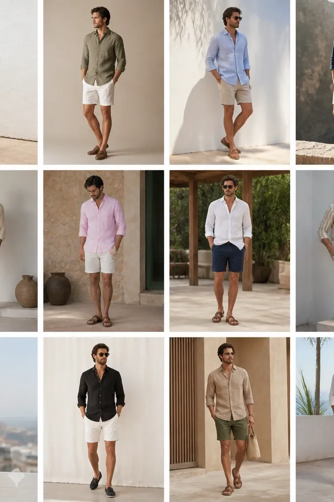 12 Linen Shirt and Shorts Outfits for Men