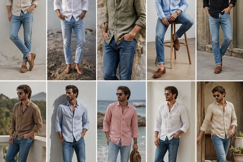10 Linen Shirt With Jeans Outfits for Men