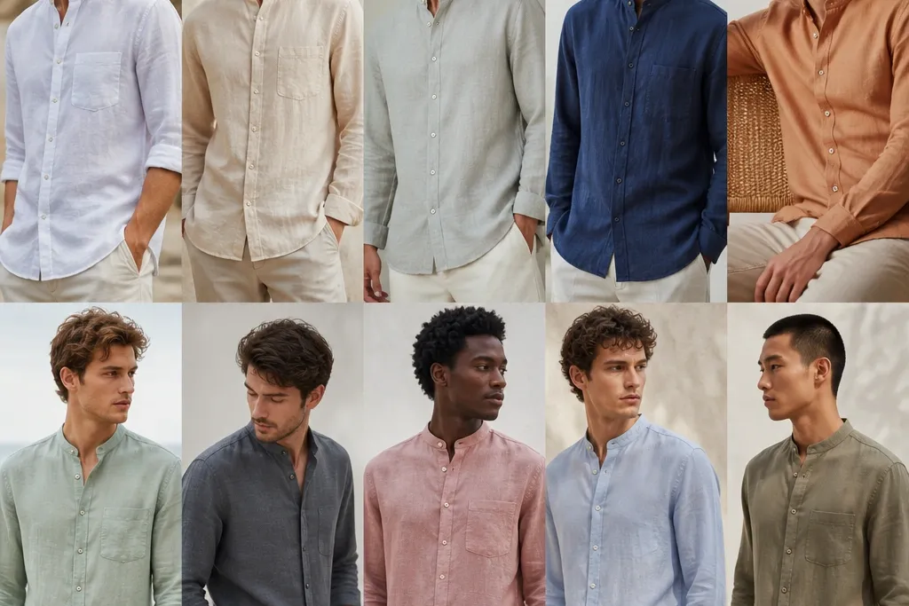 10 Mandarin Collar Linen Shirts for Men