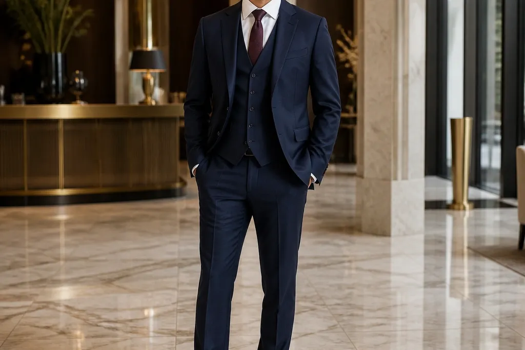 20 Navy Blue Three-Piece Suits for Men