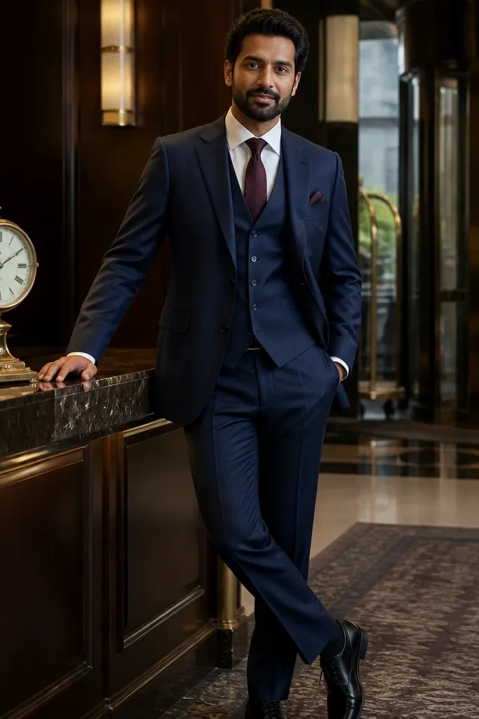 20 Navy Blue Three-Piece Suits for Men