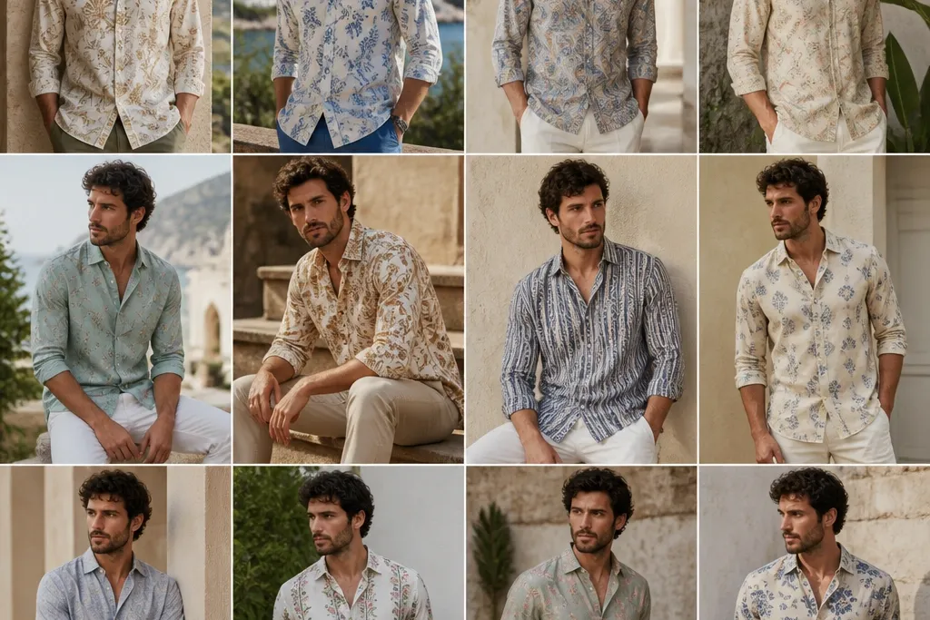 12 Printed Linen Shirts for Men
