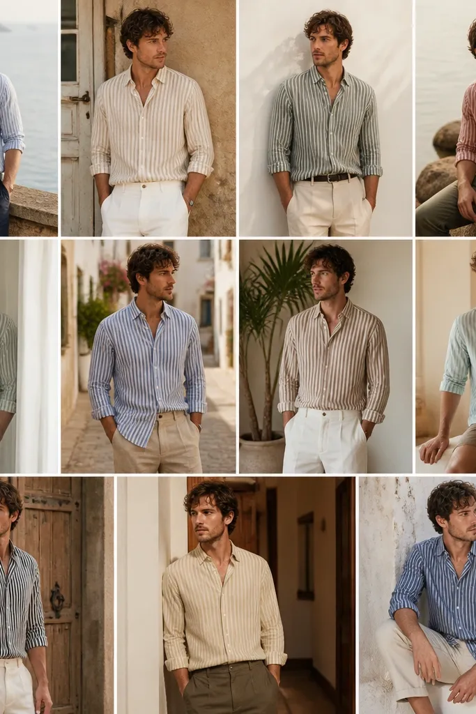 11 Striped Linen Shirt Outfits for Men