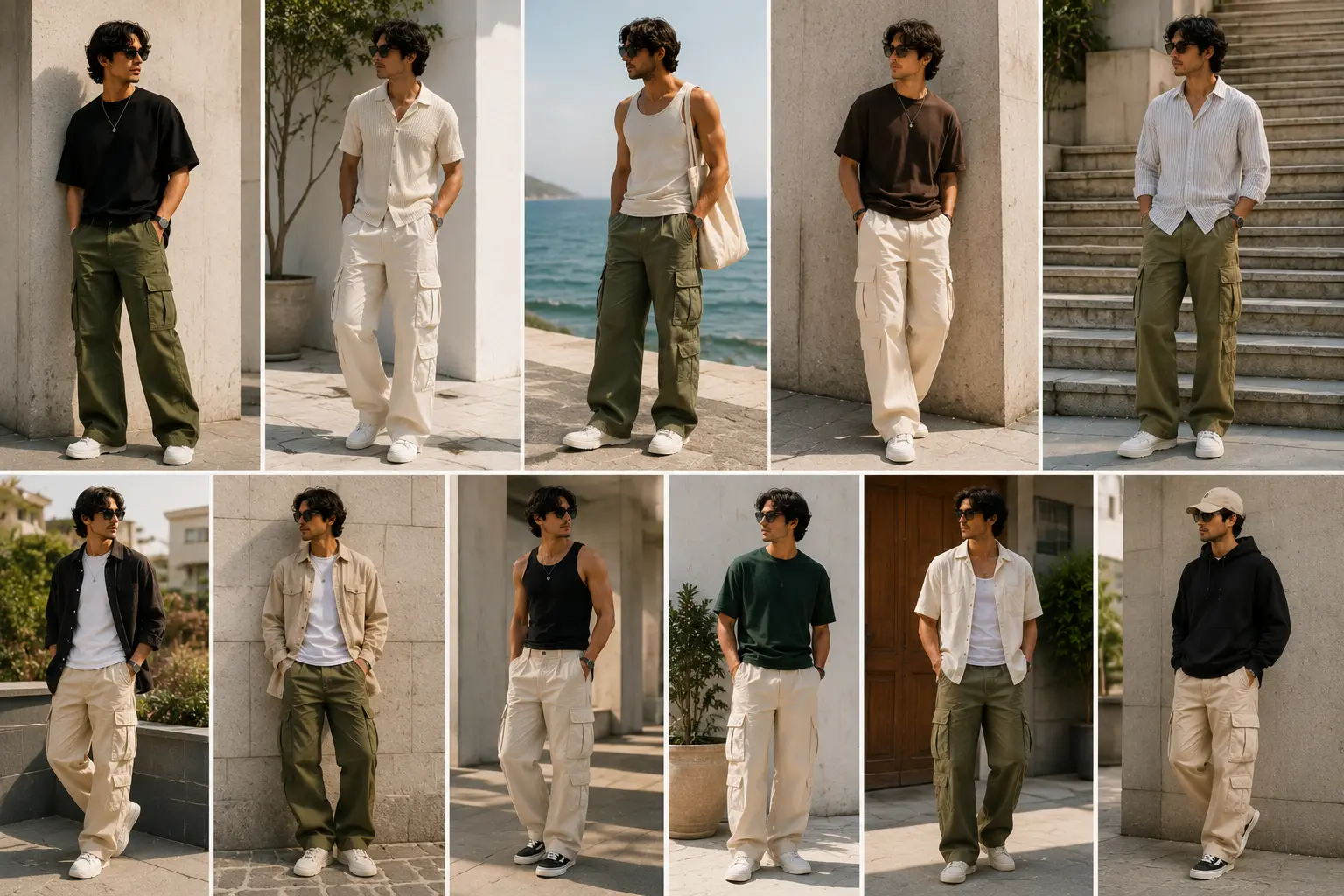 Summer Cargo Pants Outfit Steps
