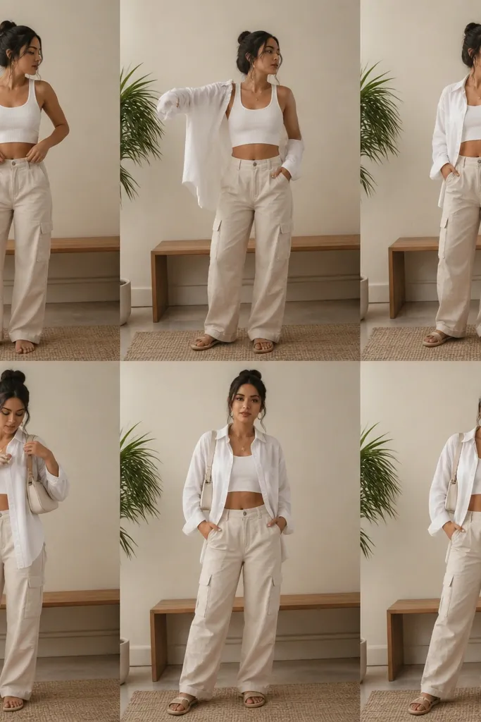 Summer Cargo Pants Outfit Steps