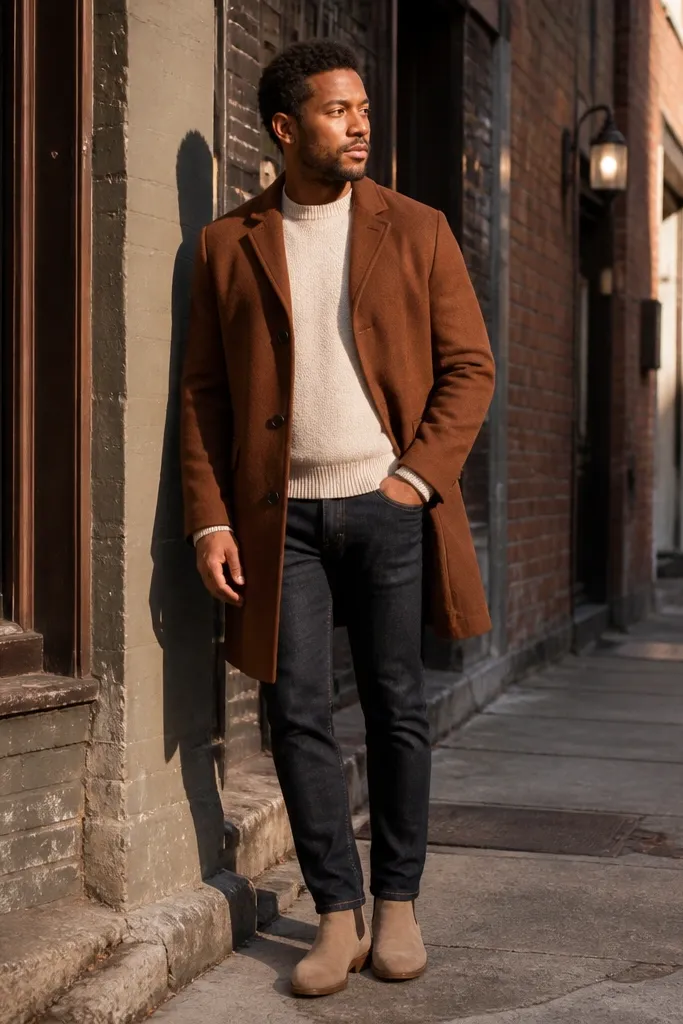 Tan Chelsea Boots Outfits for Men