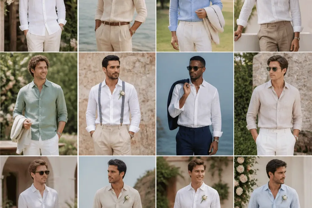 12 Wedding Linen Shirt Outfits for Men