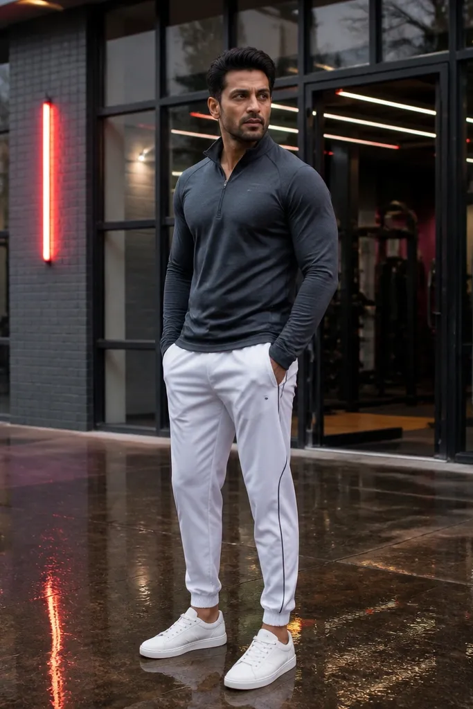 White Track Pants Outfits for Men
